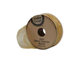 Satin Ribbon 25mm x 3mtr Gold